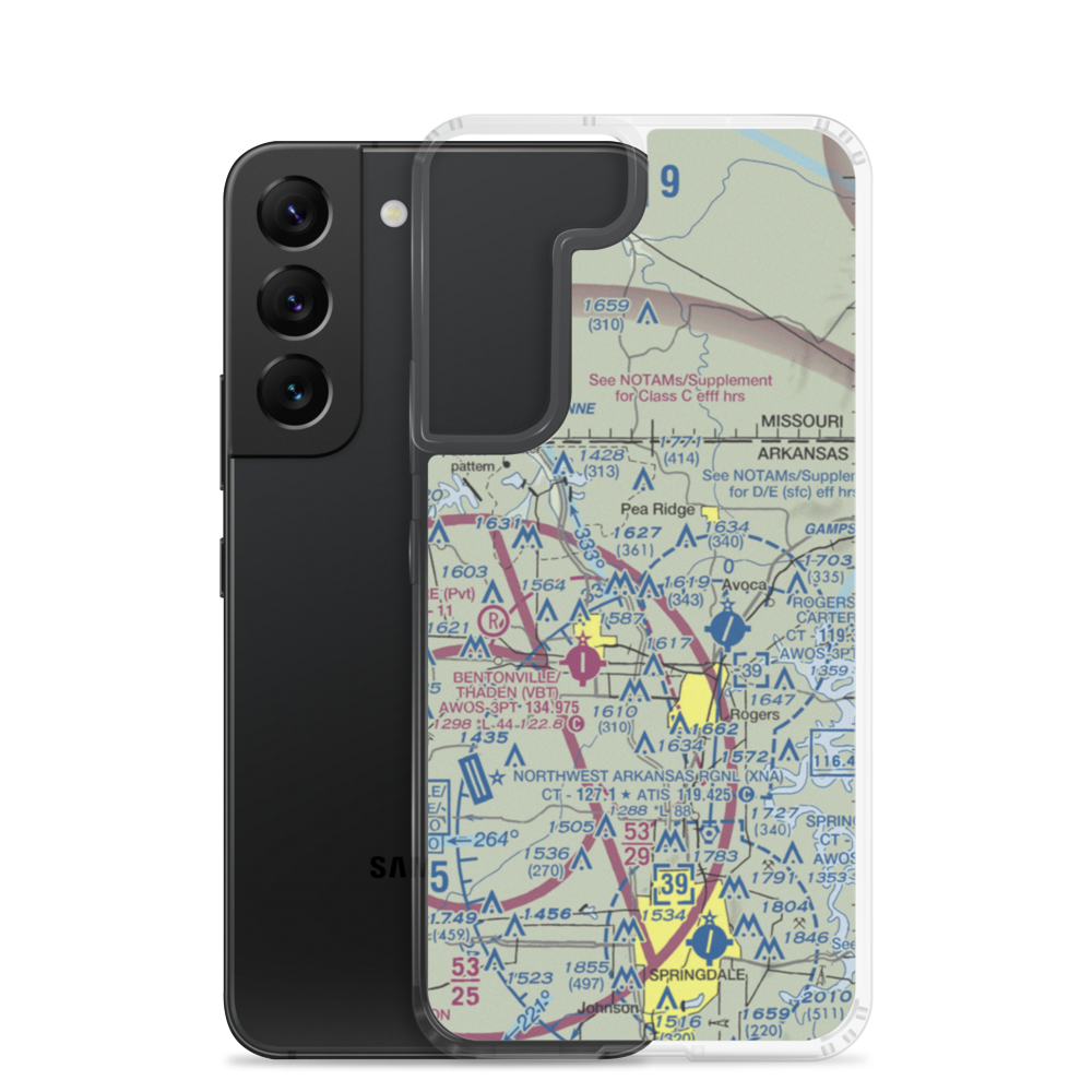 Price Coffee Airfield (58AR) VFR Sectional Samsung Case Samsung Galaxy S22 model shown