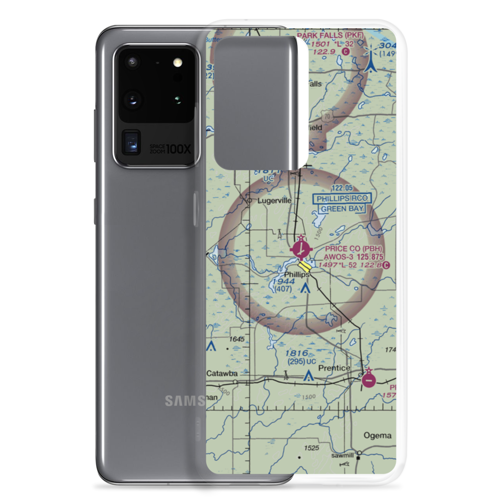 Price County Airport (PBH) VFR Sectional Samsung Case Samsung Galaxy S20 Ultra model shown