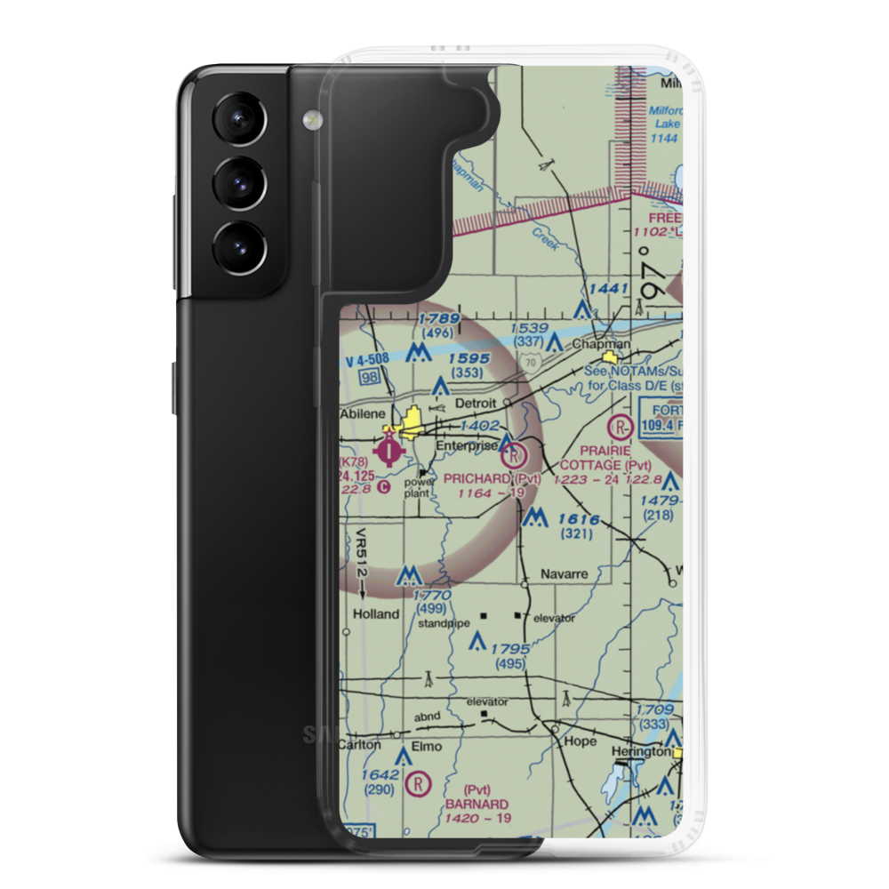 Prichard Airstrip (1KS4) VFR Sectional Samsung Case Samsung Galaxy S21 Plus model shown