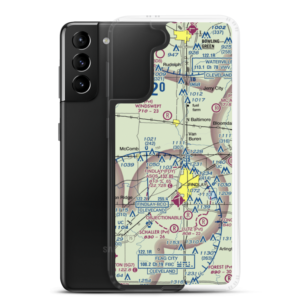 Priebe Airport (7D5) VFR Sectional Samsung Case Samsung Galaxy S21 Plus model shown