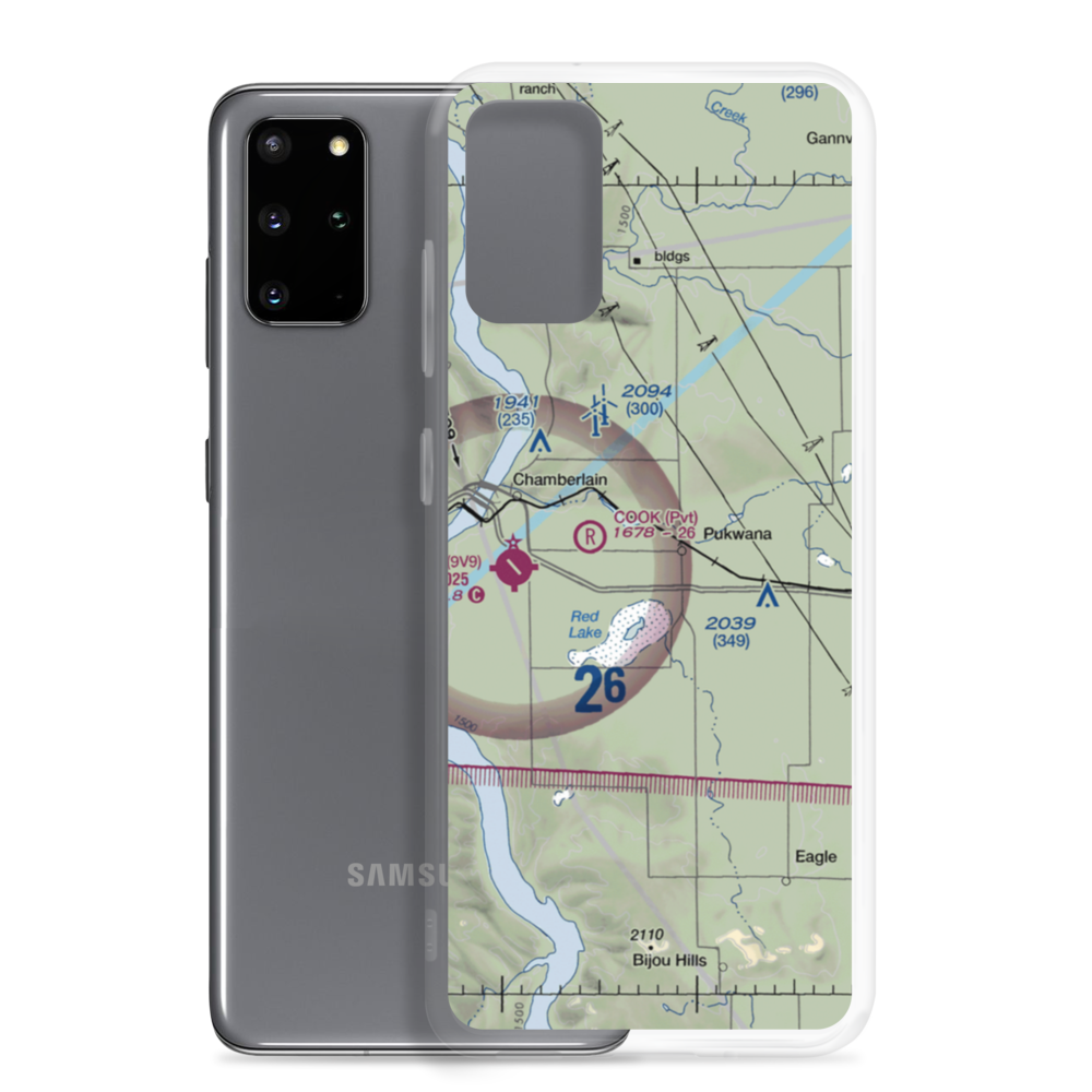 Priebe Landing Strip (SD89) VFR Sectional Samsung Case Samsung Galaxy S20 Plus model shown