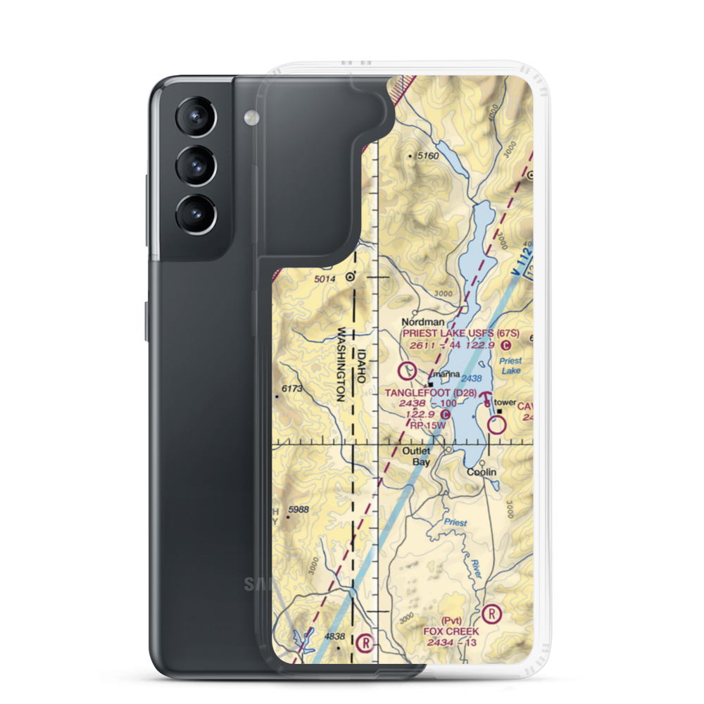 Priest Lake Usfs Airport (67S) VFR Sectional Samsung Case Samsung Galaxy S21 model shown