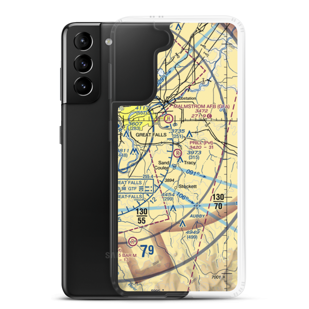 Prill Field (1MT7) VFR Sectional Samsung Case Samsung Galaxy S21 Plus model shown