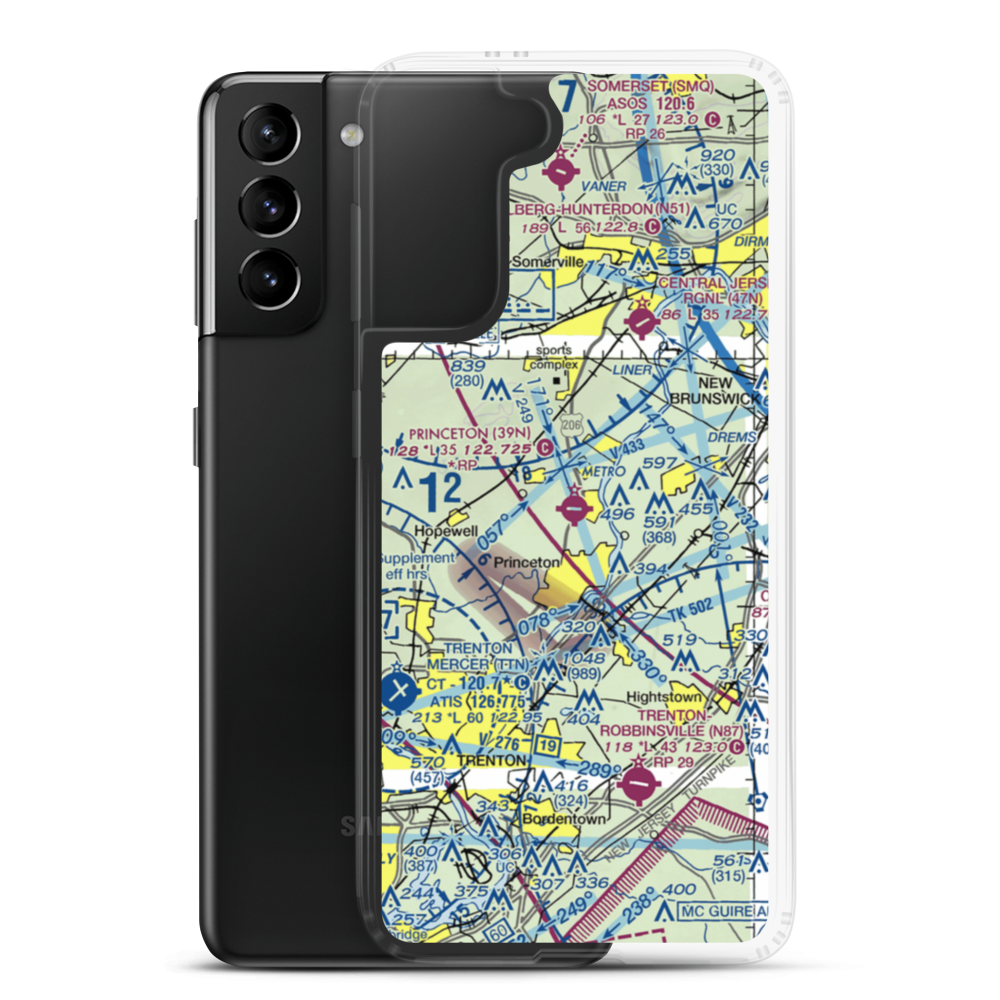 Princeton Airport (39N) VFR Sectional Samsung Case Samsung Galaxy S21 Plus model shown