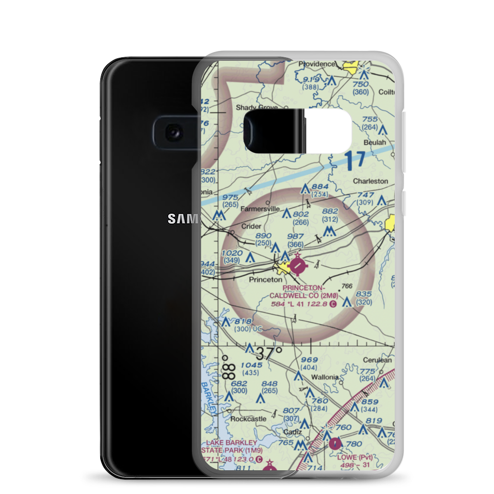 Princeton Caldwell County Airport (2M0) VFR Sectional Samsung Case Samsung Galaxy S10e model shown