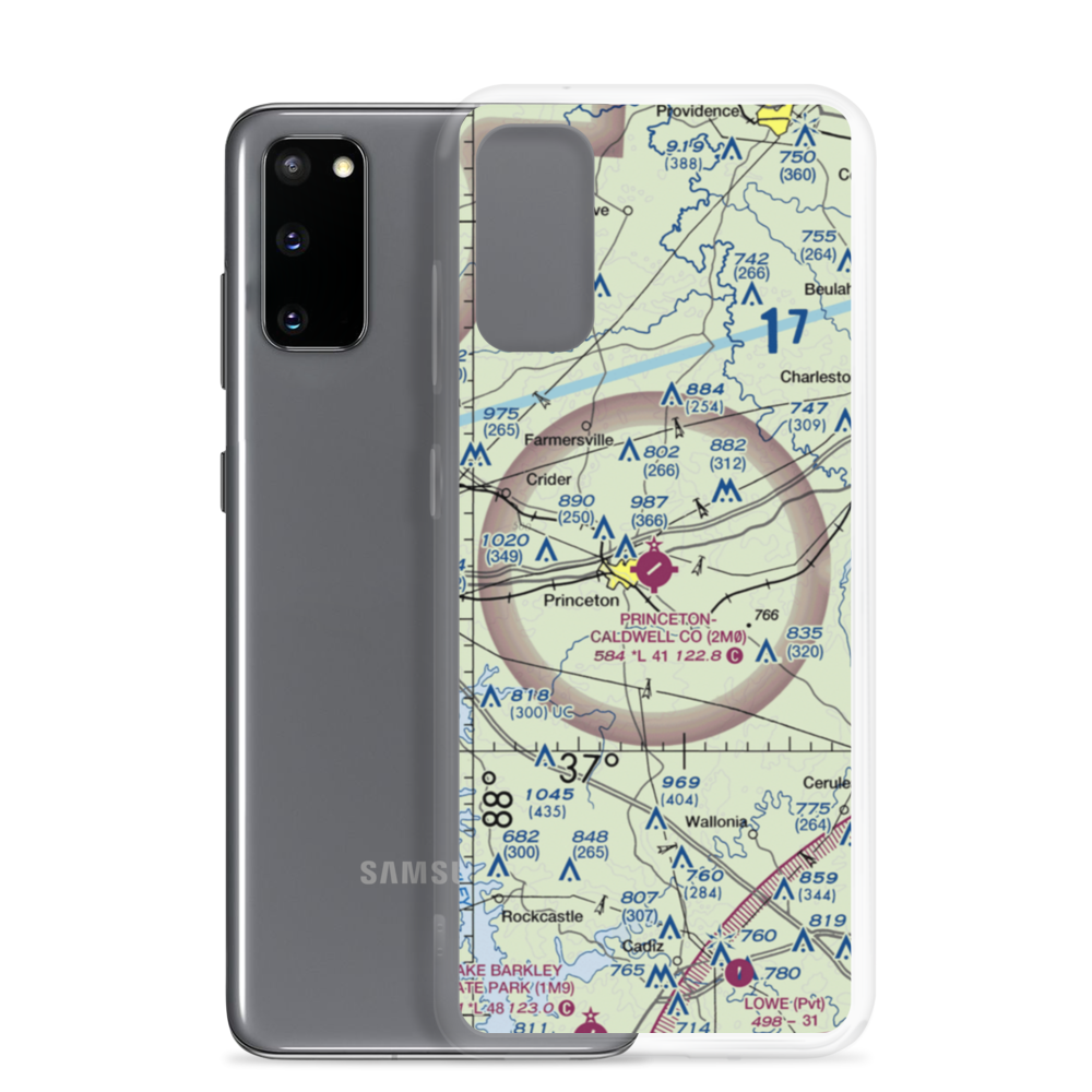 Princeton Caldwell County Airport (2M0) VFR Sectional Samsung Case Samsung Galaxy S20 model shown