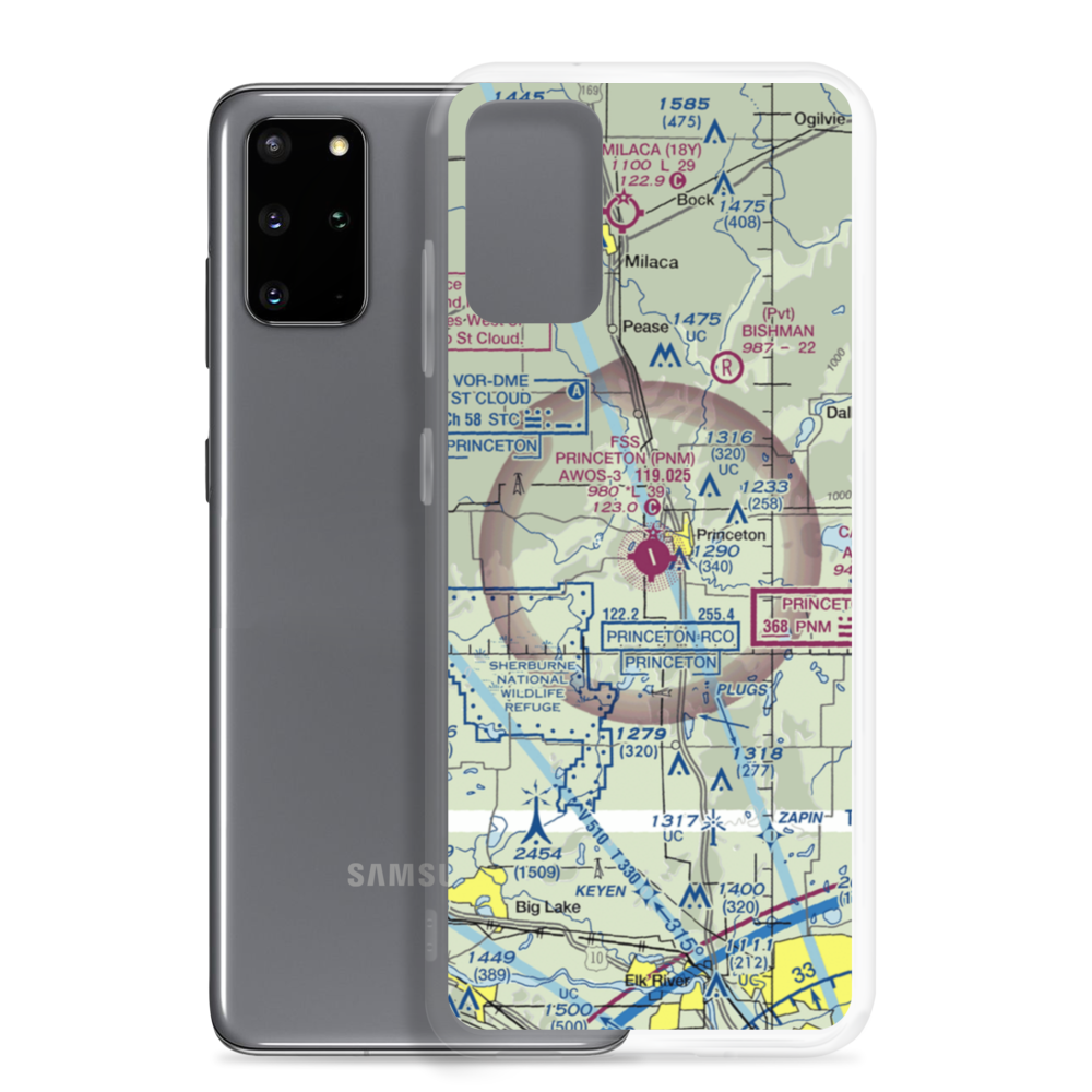Princeton Municipal Airport (PNM) VFR Sectional Samsung Case Samsung Galaxy S20 Plus model shown