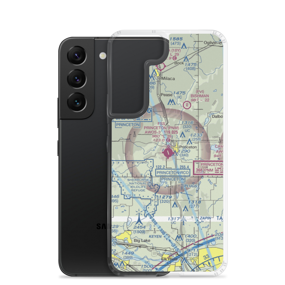 Princeton Municipal Airport (PNM) VFR Sectional Samsung Case Samsung Galaxy S22 model shown