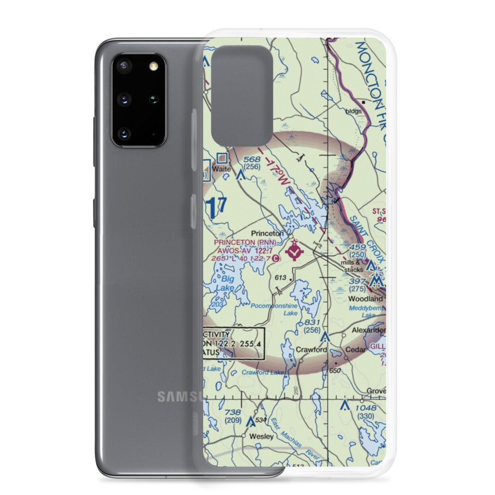 Princeton Municipal Airport (PNN) VFR Sectional Samsung Case Samsung Galaxy S20 Plus model shown