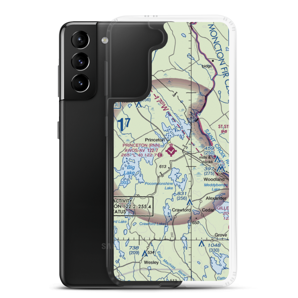 Princeton Municipal Airport (PNN) VFR Sectional Samsung Case Samsung Galaxy S21 Plus model shown