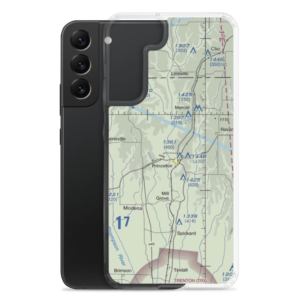 Princeton-Kauffman Memorial Airport (7MO) VFR Sectional Samsung Case Samsung Galaxy S22 Plus model shown