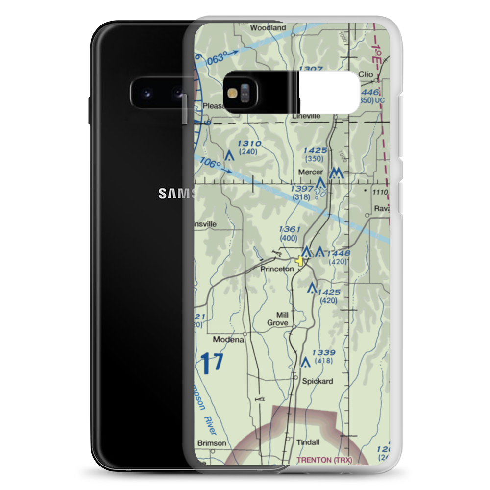 Princeton-Kauffman Memorial Airport (7MO) VFR Sectional Samsung Case Samsung Galaxy S10+ model shown