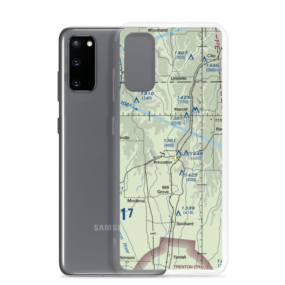 Princeton-Kauffman Memorial Airport (7MO) VFR Sectional Samsung Case Samsung Galaxy S20 model shown