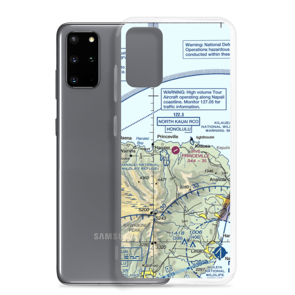 Princeville Airport (HI01) VFR Sectional Samsung Case Samsung Galaxy S20 Plus model shown