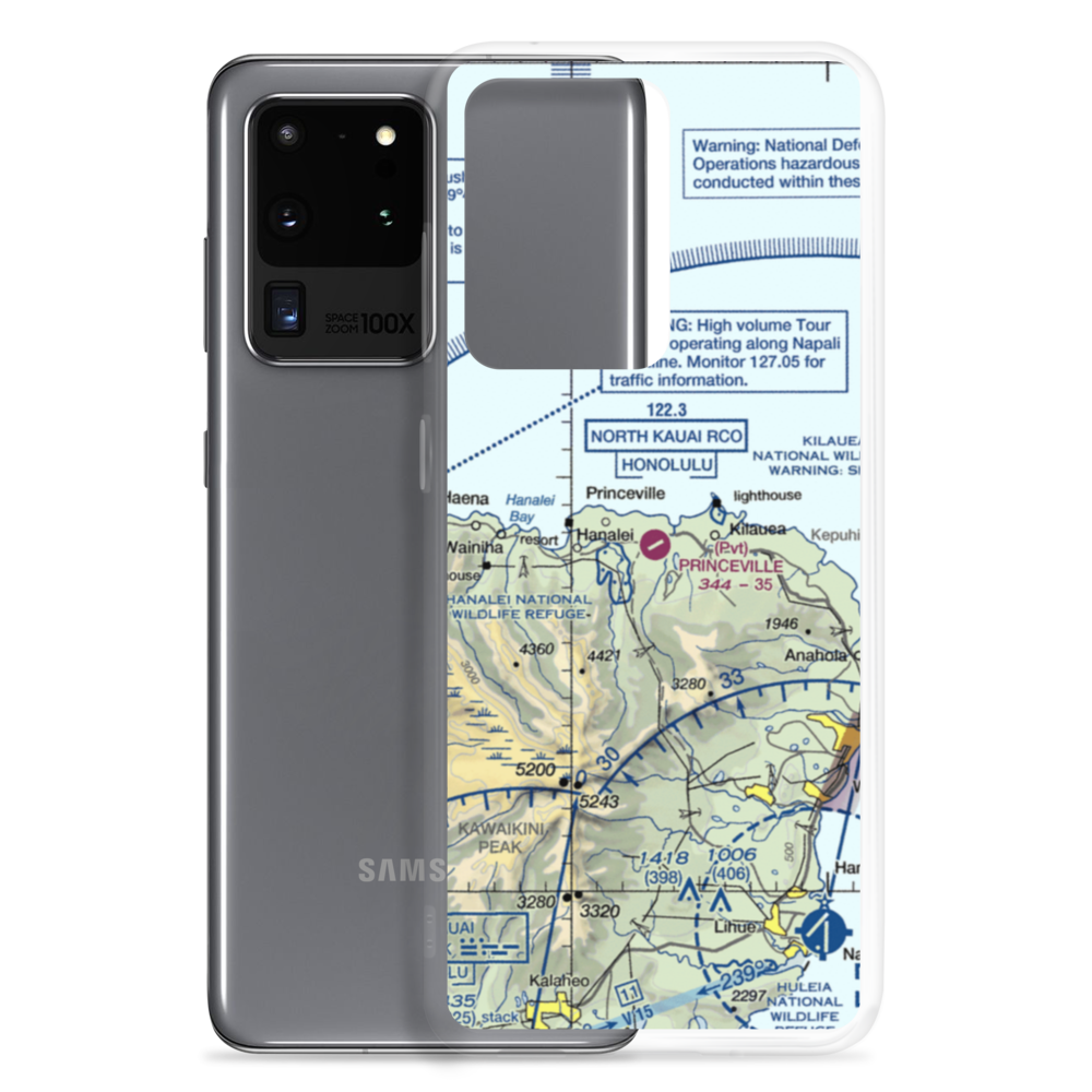 Princeville Airport (HPV) VFR Sectional Samsung Case Samsung Galaxy S20 Ultra model shown