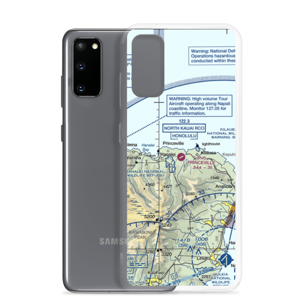 Princeville Airport (HPV) VFR Sectional Samsung Case Samsung Galaxy S20 model shown
