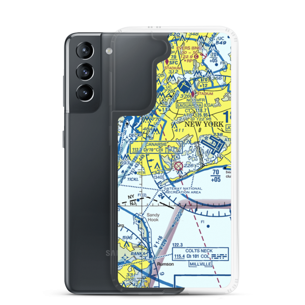 Private Sealanes-Jamaica Bay Seaplane Base (NK30) VFR Sectional Samsung Case Samsung Galaxy S21 model shown