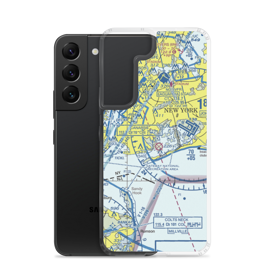 Private Sealanes-Jamaica Bay Seaplane Base (NK30) VFR Sectional Samsung Case Samsung Galaxy S22 model shown