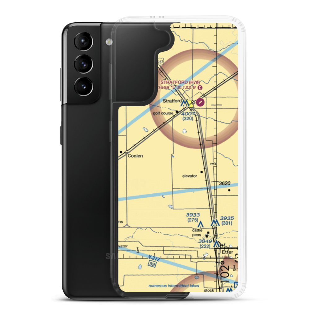 Pronger Bros Ranch Airport (3E7) VFR Sectional Samsung Case Samsung Galaxy S21 Plus model shown