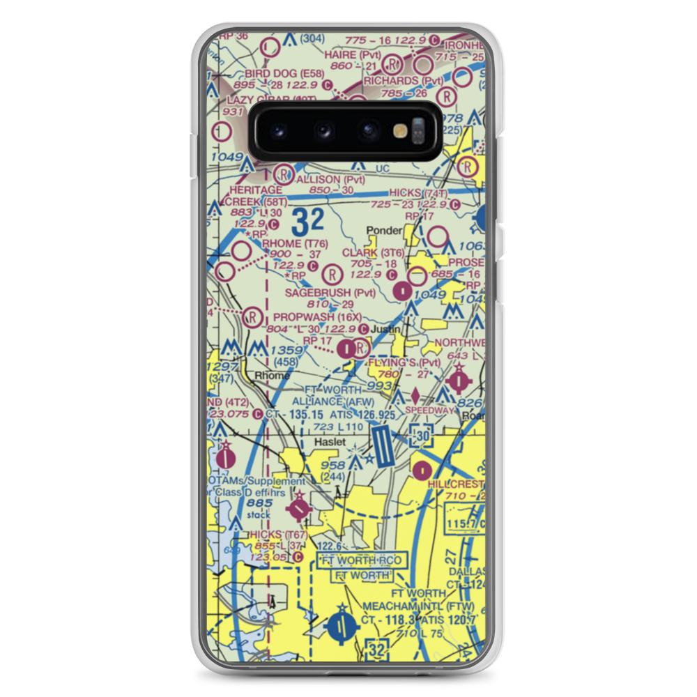 Propwash Airport (16X) VFR Sectional Samsung Case Samsung Galaxy S10+ model shown