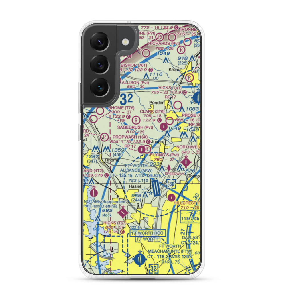 Propwash Airport (16X) VFR Sectional Samsung Case Samsung Galaxy S22 Plus model shown