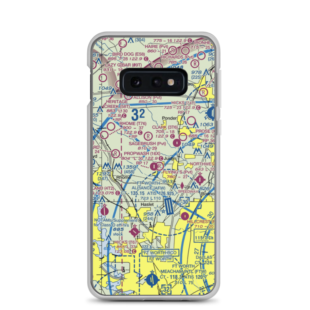 Propwash Airport (16X) VFR Sectional Samsung Case Samsung Galaxy S10e model shown
