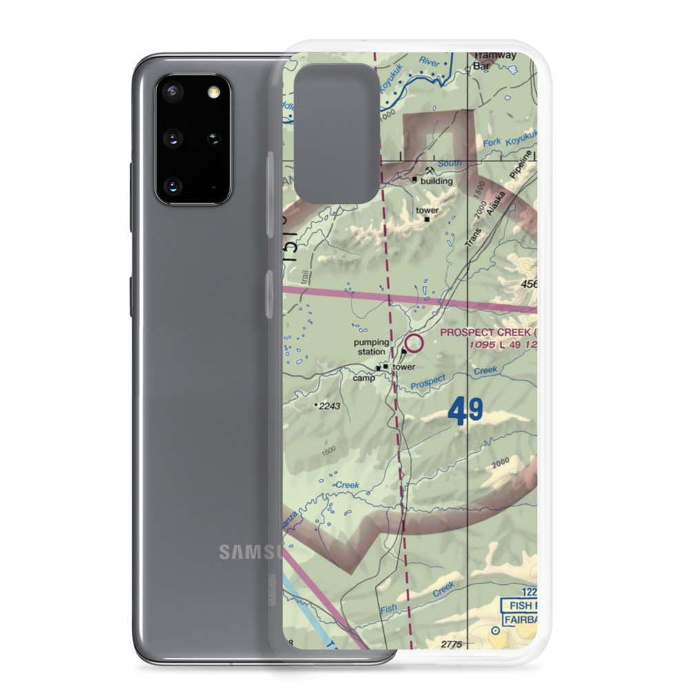 Prospect Creek Airport (PPC) VFR Sectional Samsung Case Samsung Galaxy S20 Plus model shown