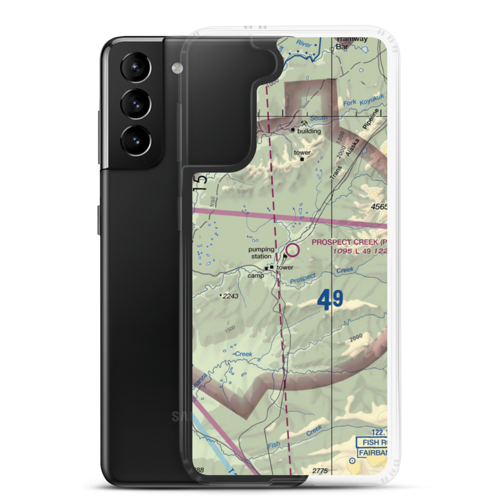 Prospect Creek Airport (PPC) VFR Sectional Samsung Case Samsung Galaxy S21 Plus model shown