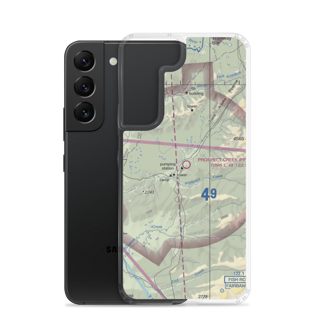 Prospect Creek Airport (PPC) VFR Sectional Samsung Case Samsung Galaxy S22 model shown