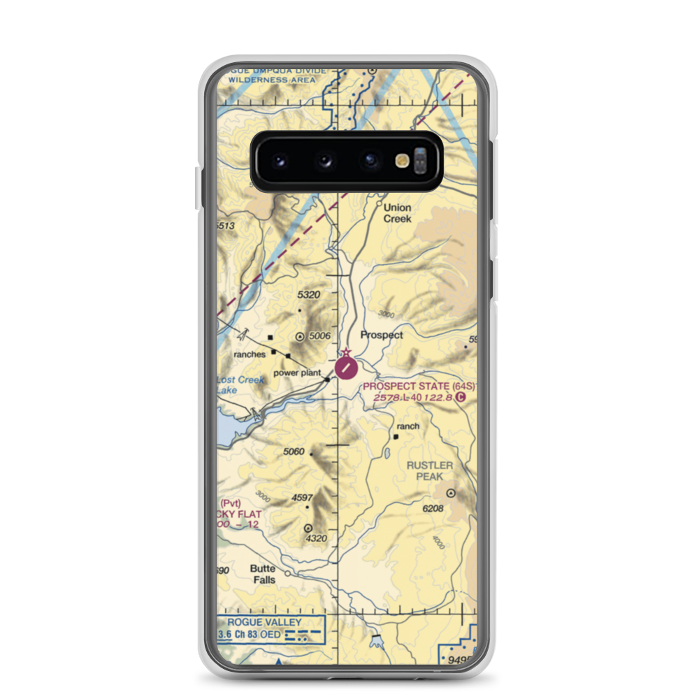 Prospect State Airport (64S) VFR Sectional Samsung Case Samsung Galaxy S10 model shown
