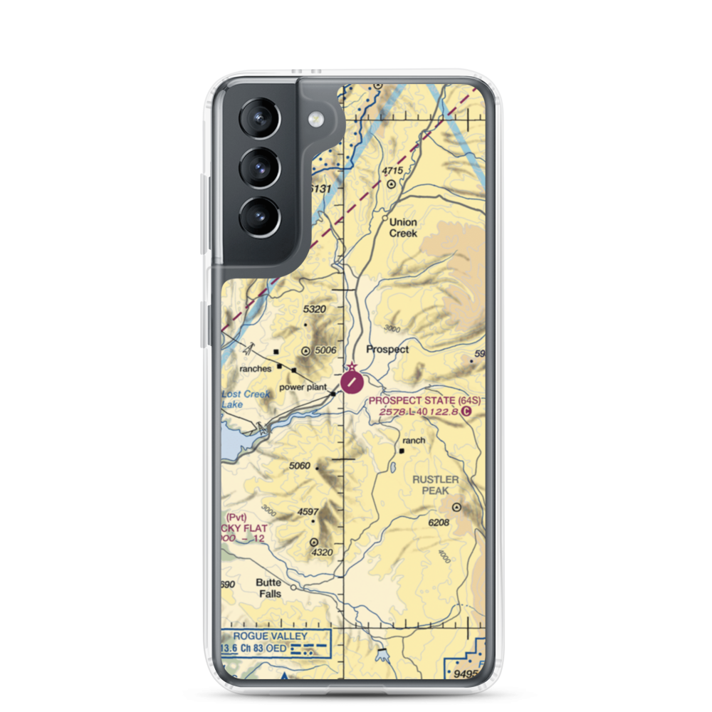 Prospect State Airport (64S) VFR Sectional Samsung Case Samsung Galaxy S21 model shown