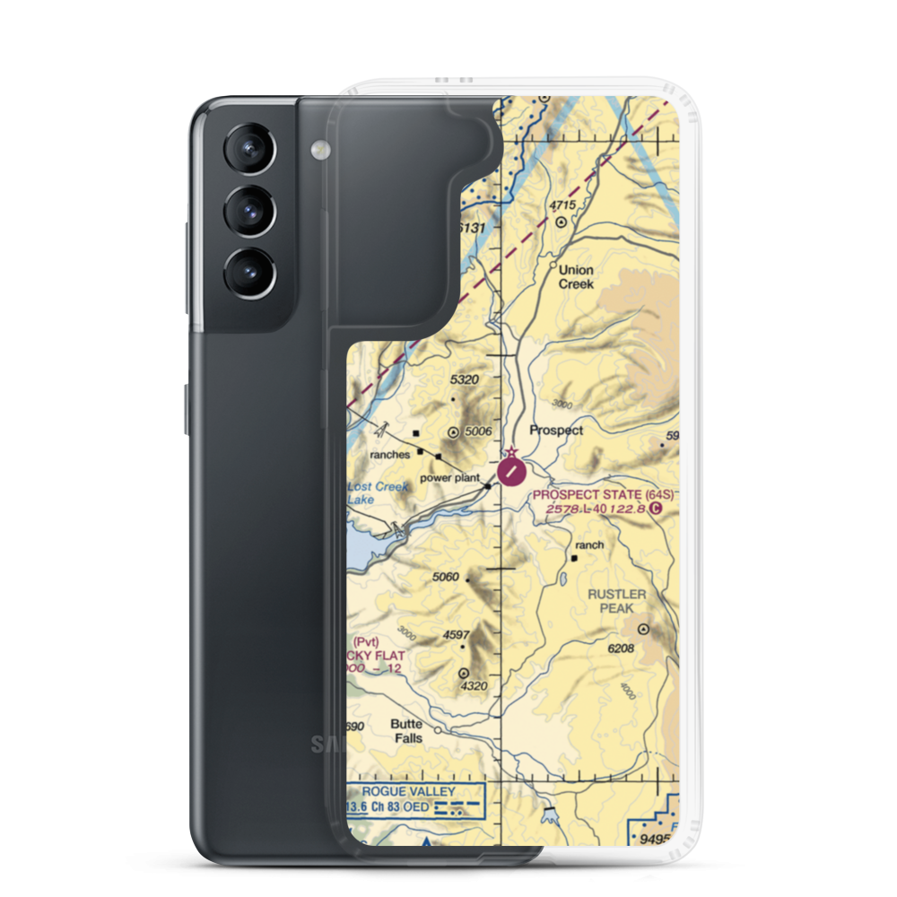 Prospect State Airport (64S) VFR Sectional Samsung Case Samsung Galaxy S21 model shown