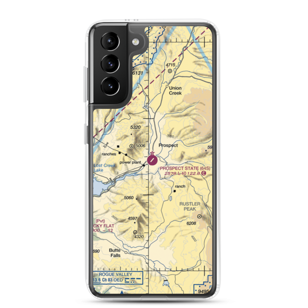 Prospect State Airport (64S) VFR Sectional Samsung Case Samsung Galaxy S21 Plus model shown