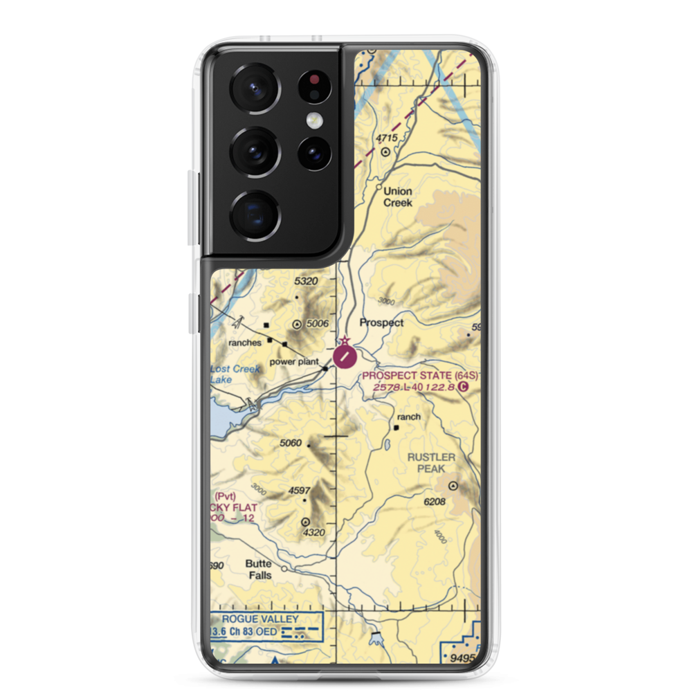 Prospect State Airport (64S) VFR Sectional Samsung Case Samsung Galaxy S21 Ultra model shown