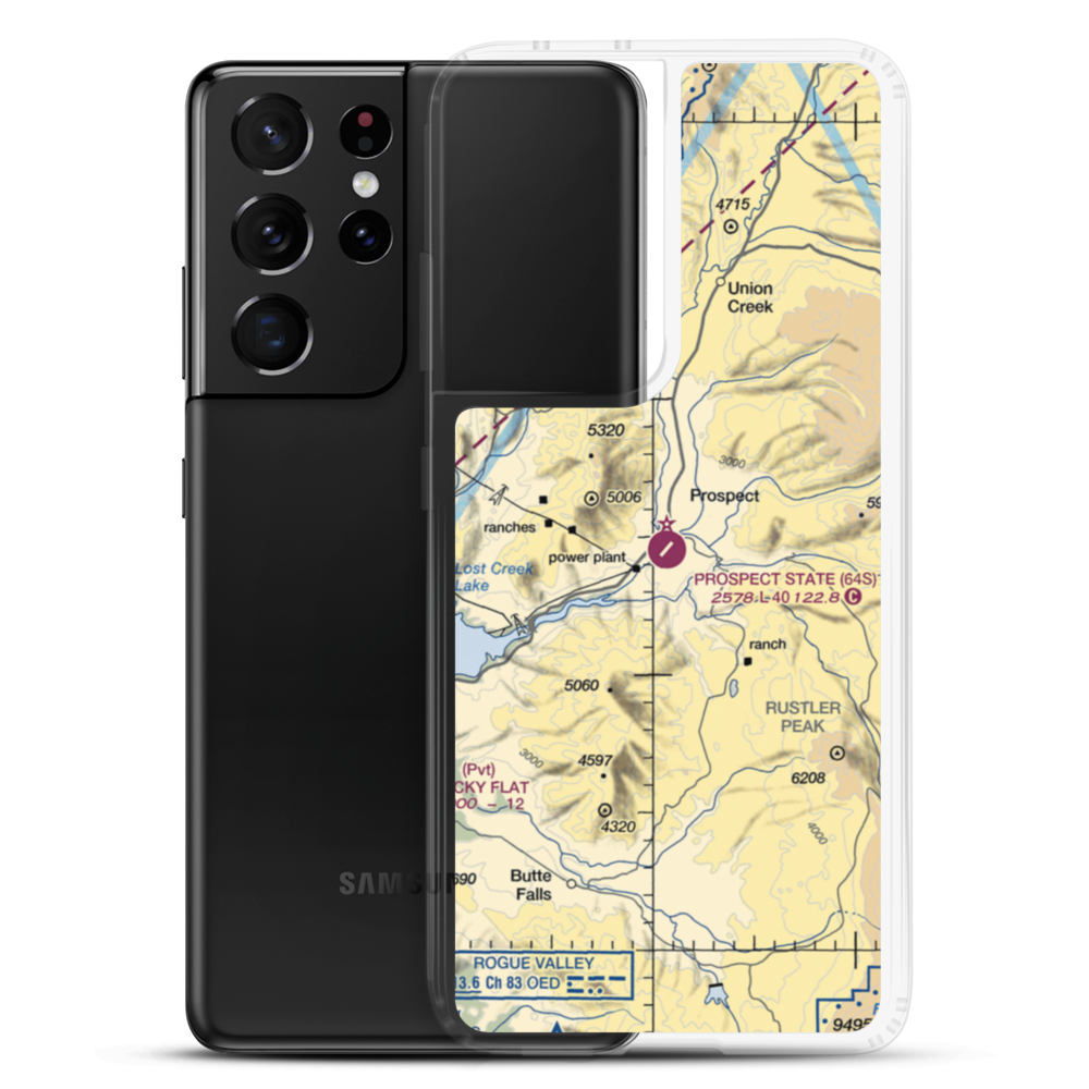 Prospect State Airport (64S) VFR Sectional Samsung Case Samsung Galaxy S21 Ultra model shown