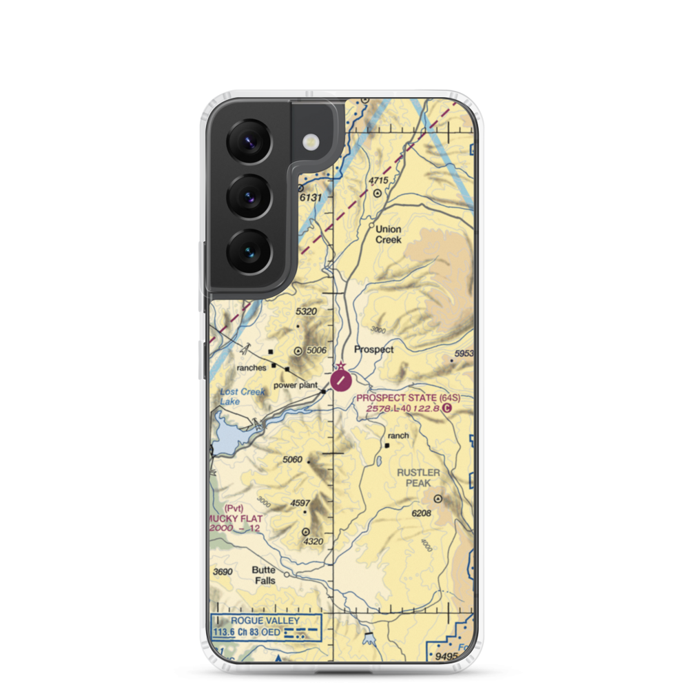 Prospect State Airport (64S) VFR Sectional Samsung Case Samsung Galaxy S22 model shown