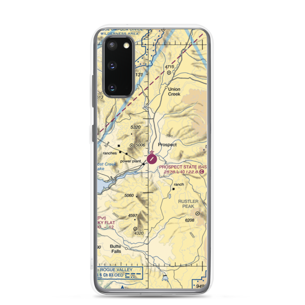 Prospect State Airport (64S) VFR Sectional Samsung Case Samsung Galaxy S20 model shown
