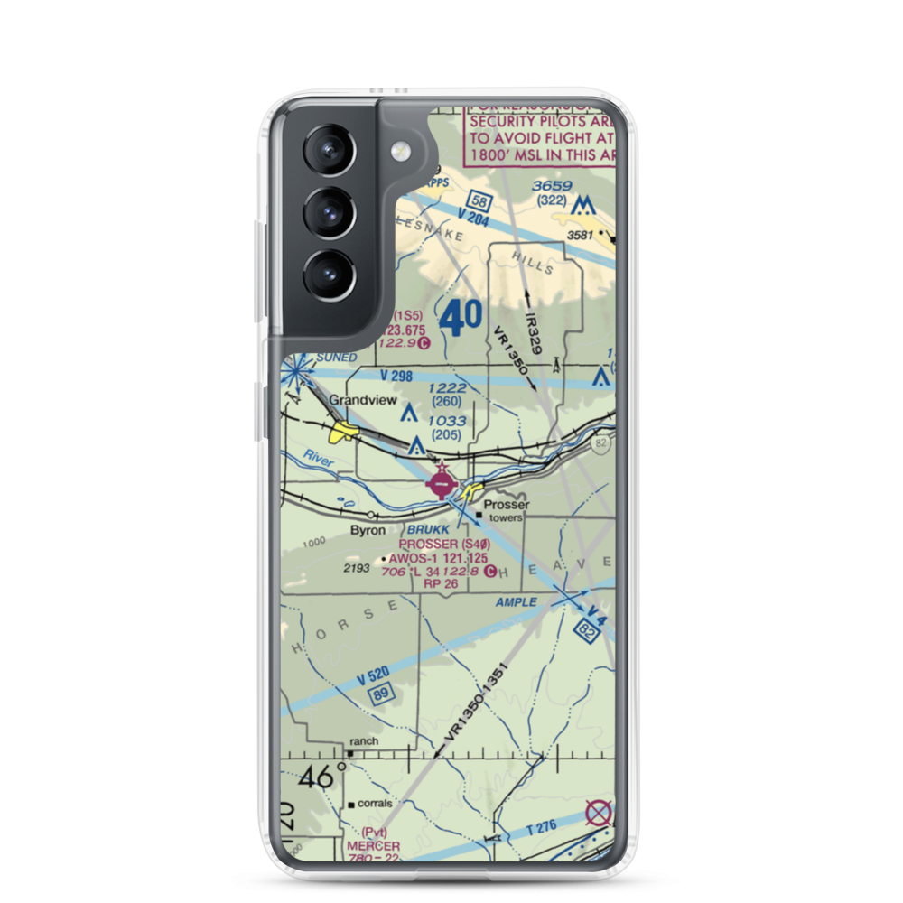 Prosser Airport (S40) VFR Sectional Samsung Case Samsung Galaxy S21 model shown