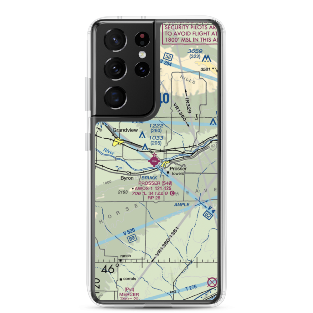Prosser Airport (S40) VFR Sectional Samsung Case Samsung Galaxy S21 Ultra model shown