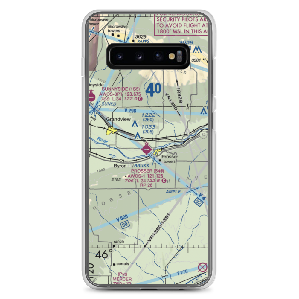 Prosser Airport (S40) VFR Sectional Samsung Case Samsung Galaxy S10+ model shown