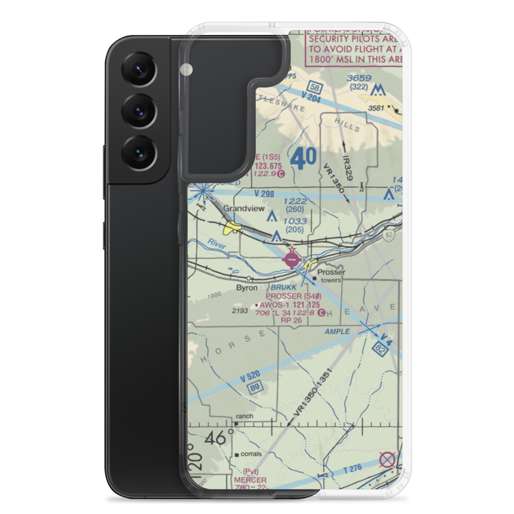 Prosser Airport (S40) VFR Sectional Samsung Case Samsung Galaxy S22 Plus model shown