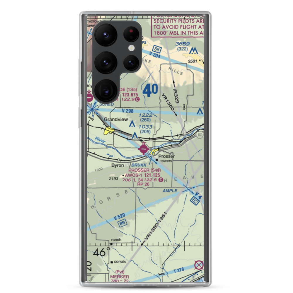 Prosser Airport (S40) VFR Sectional Samsung Case Samsung Galaxy S22 Ultra model shown