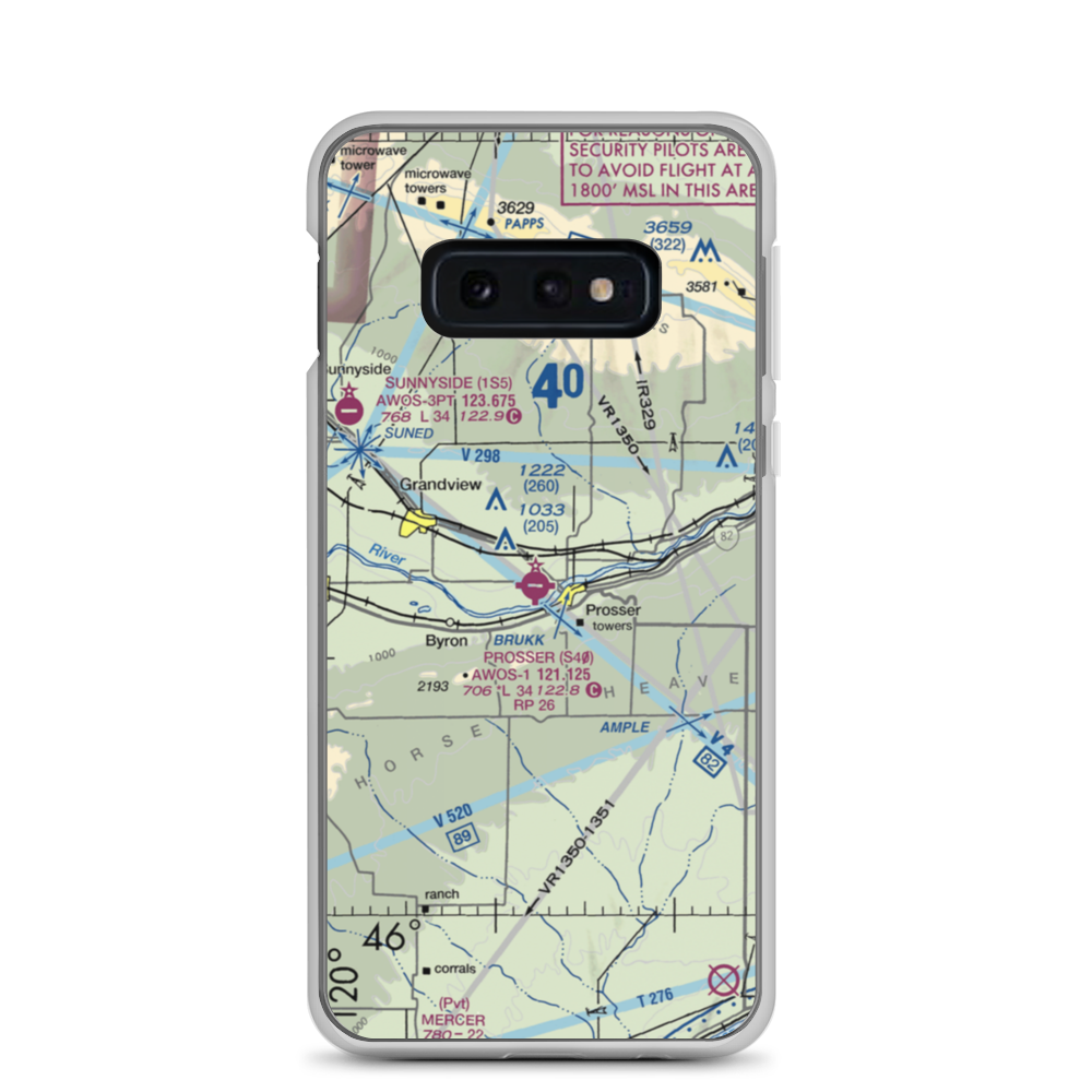 Prosser Airport (S40) VFR Sectional Samsung Case Samsung Galaxy S10e model shown