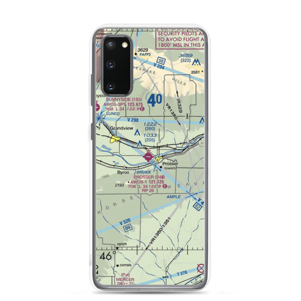 Prosser Airport (S40) VFR Sectional Samsung Case Samsung Galaxy S20 model shown