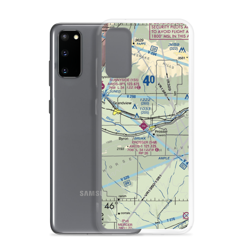 Prosser Airport (S40) VFR Sectional Samsung Case Samsung Galaxy S20 model shown