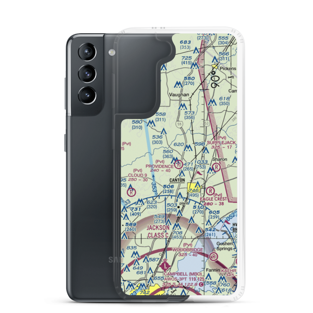 Providence Airpark (4MS9) VFR Sectional Samsung Case Samsung Galaxy S21 model shown