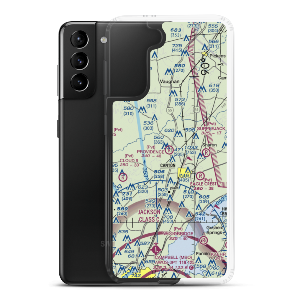 Providence Airpark (4MS9) VFR Sectional Samsung Case Samsung Galaxy S21 Plus model shown