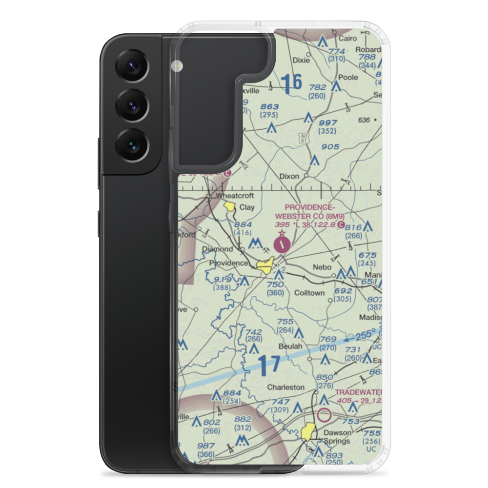 Providence Webster County Airport (8M9) VFR Sectional Samsung Case Samsung Galaxy S22 Plus model shown