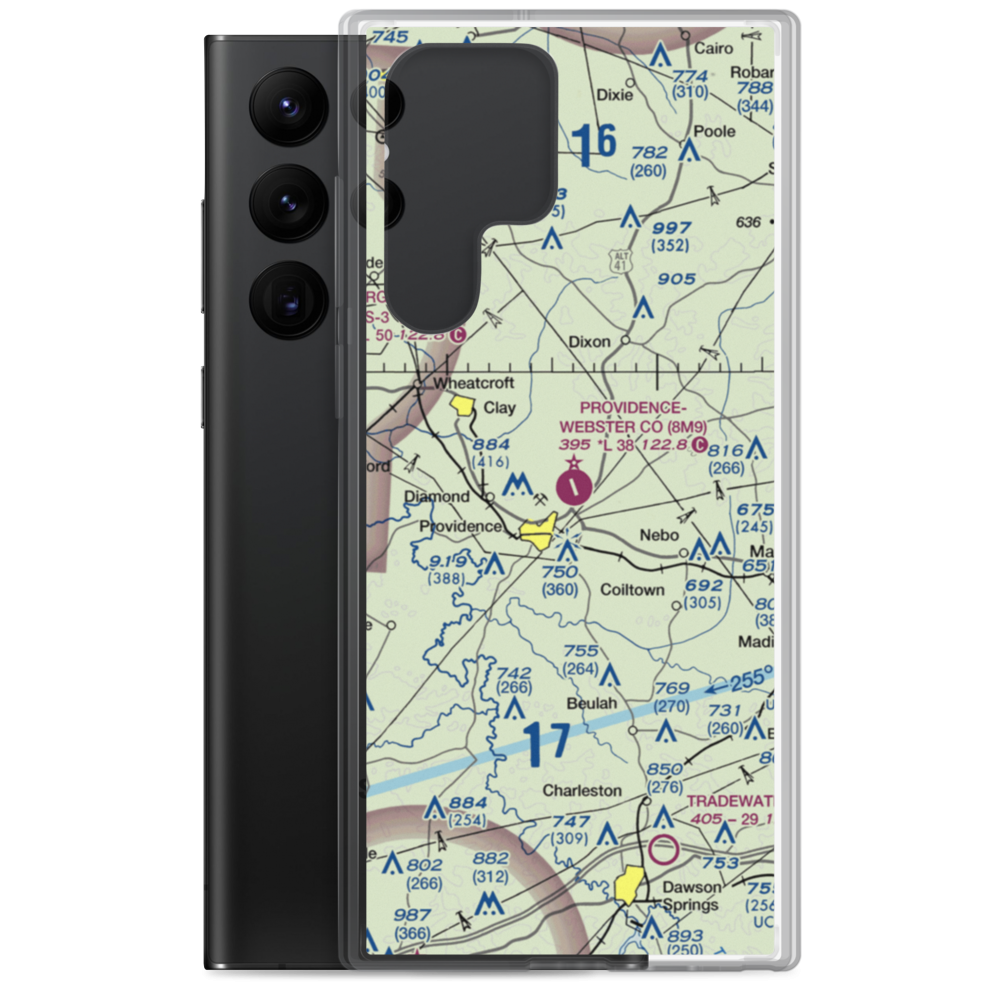 Providence Webster County Airport (8M9) VFR Sectional Samsung Case Samsung Galaxy S22 Ultra model shown