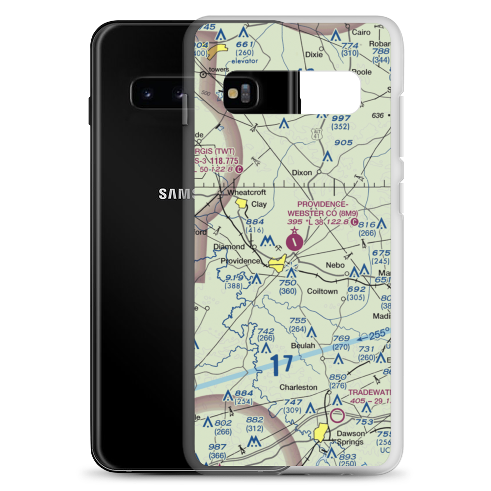 Providence Webster County Airport (8M9) VFR Sectional Samsung Case Samsung Galaxy S10+ model shown